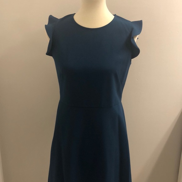 LOFT Dresses & Skirts - Blue ruffle sleeveless dress